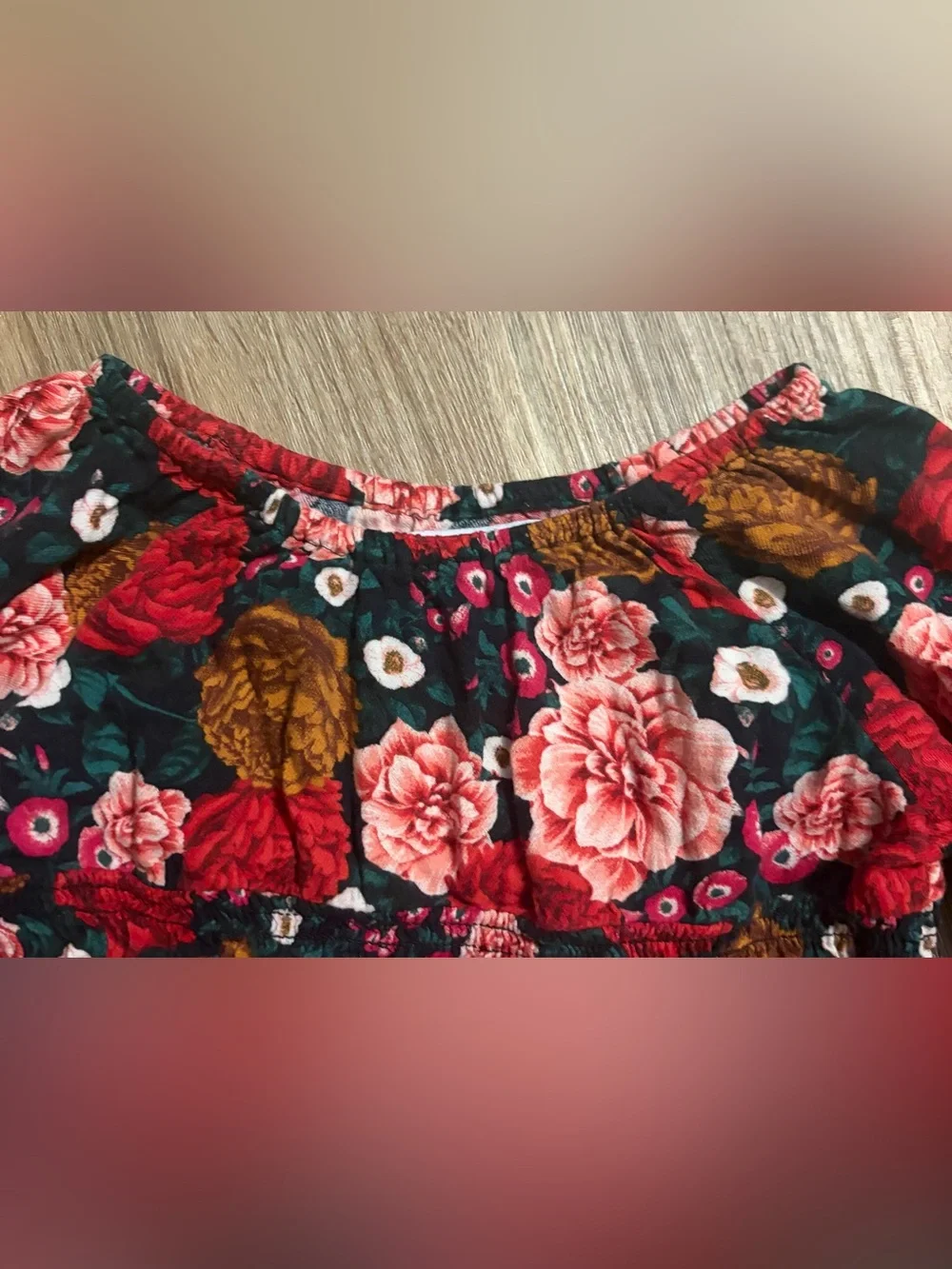 Old Navy - Floral Long Sleeve Dress - Pink, Brown & Red Blooms - Size 4T